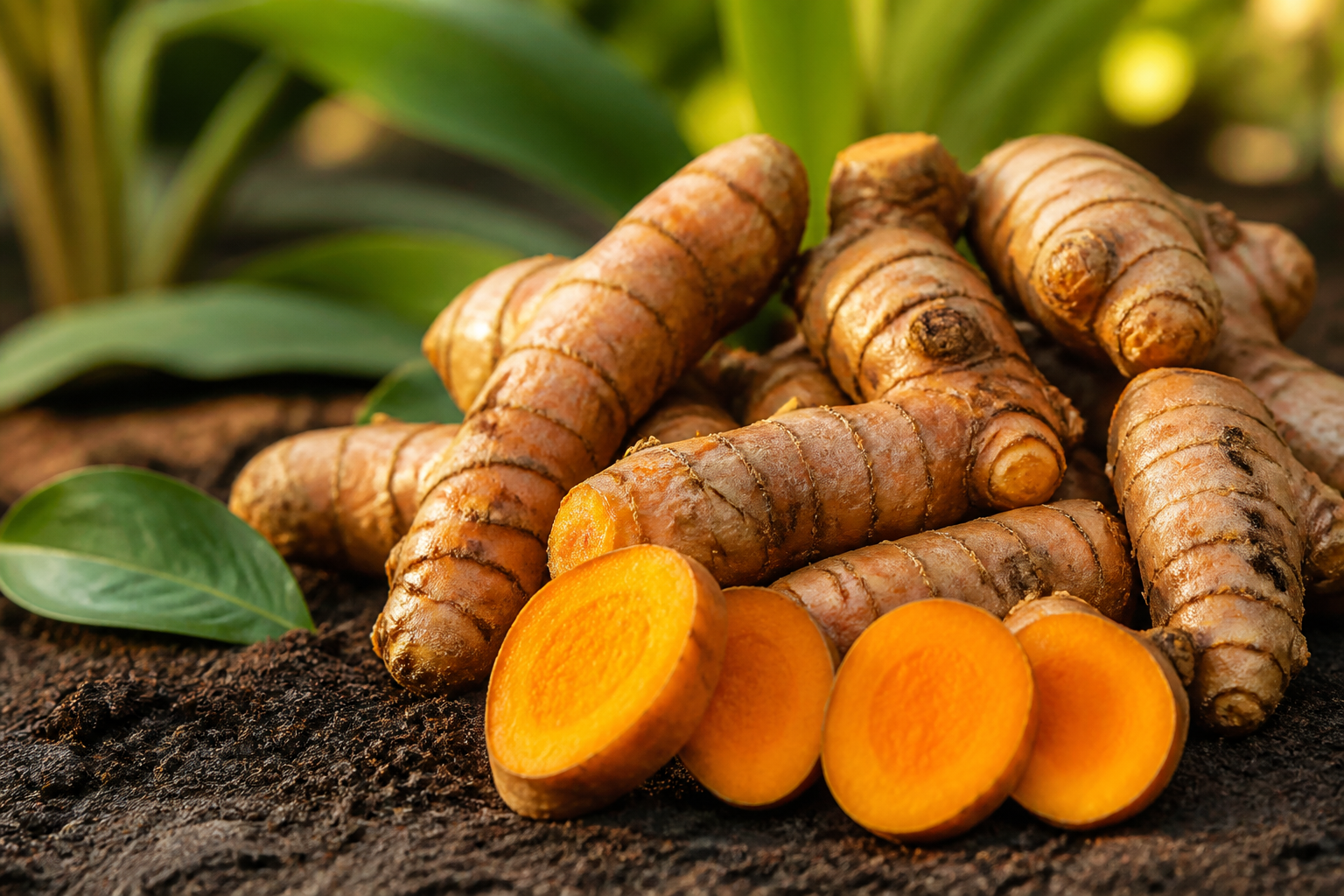 Fresh Megha-1 turmeric rhizomes
